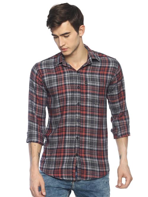 red checkered casual shirt - 16677289 - Standard Image - 1