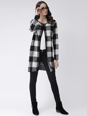 checkered acrylic regular cardigan - 16677397 - Standard Image - 4
