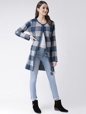 checkered acrylic regular cardigan - 16677398 - Standard Image - 4