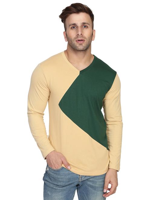 beige color block t-shirt - 16677795 - Very Small Image - 1