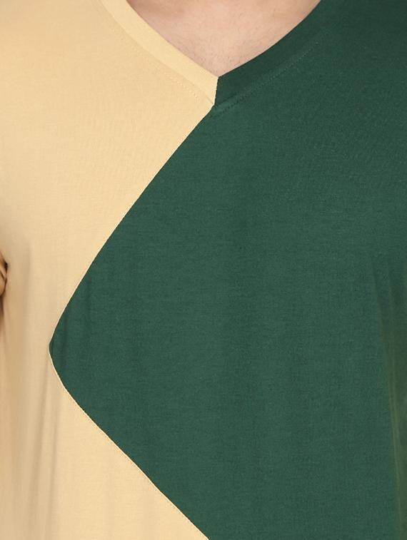 beige color block t-shirt - 16677795 - Zoom Image - 4