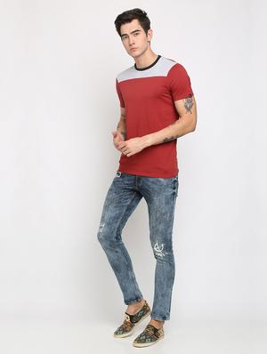 blue heavy washed printed jeans - 16677809 - Standard Image - 4