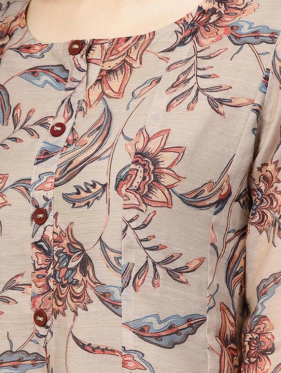 floral printed a-line kurta - 16678140 - Zoom Image - 4