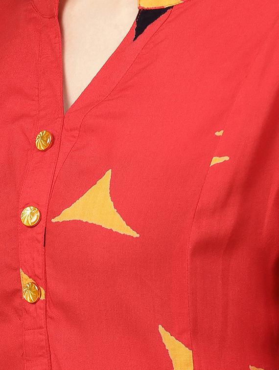 geometric straight kurta - 16678146 - Zoom Image - 4