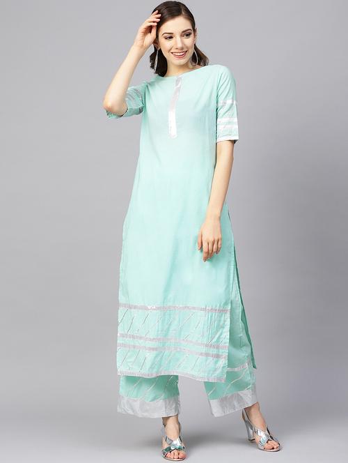 solid kurta palazzo set - 16678194 - Standard Image - 1
