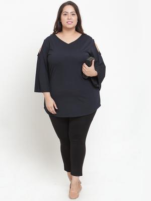 cold shoulder bell sleeved plus top - 16679115 - Standard Image - 4