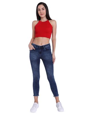 mid rise frayed hem jeans - 16679368 - Standard Image - 4