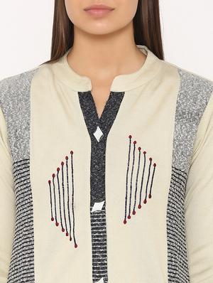 embroidered woolen kurta - 16679678 - Standard Image - 4