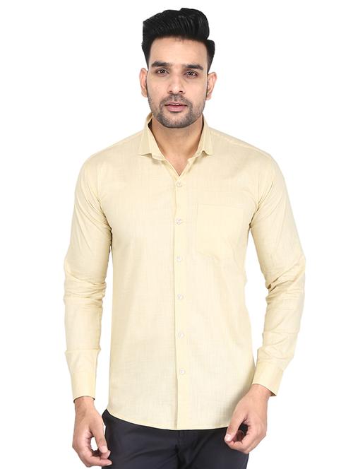 yellow solid casual shirt - 16680042 - Very Small Image - 1