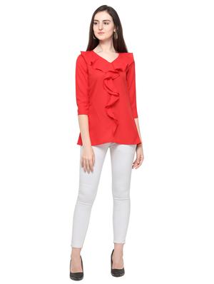 v neck ruffle detail top - 16680446 - Standard Image - 4