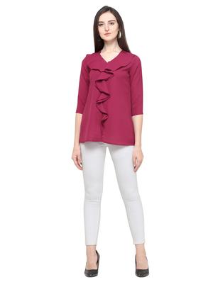 v neck ruffle detail top - 16680452 - Standard Image - 4
