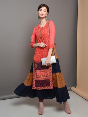 embroidered layered kurta - 16680662 - Standard Image - 4