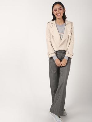 lapel neck crop suede blazer - 16680925 - Standard Image - 4