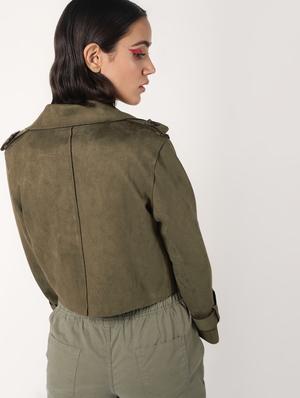 lapel neck crop blazer - 16680926 - Standard Image - 4