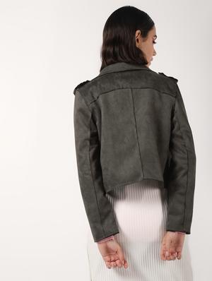 lapel neck crop blazer - 16680931 - Standard Image - 4