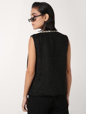 cord embellished pocket slit wool coat - 16680935 - Standard Image - 4
