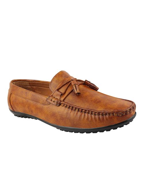 tan leatherette slip on loafers - 16681277 - Standard Image - 1