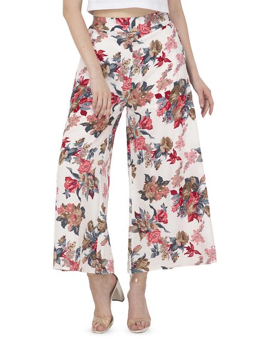 high rise floral flared palazzo - 16681323 - Standard Image - 1