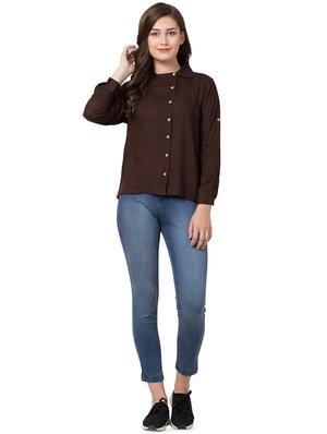 shirt collar long sleeved top - 16681332 - Standard Image - 4