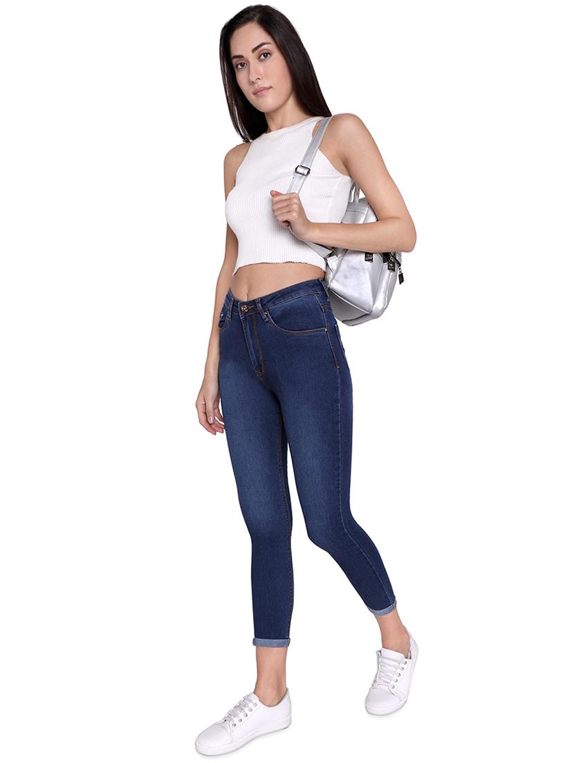 high rise turn up hem jeans - 16681444 - Zoom Image - 4