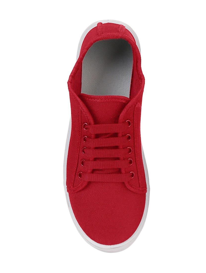 red lace-up sneakers - 16681635 - Zoom Image - 4