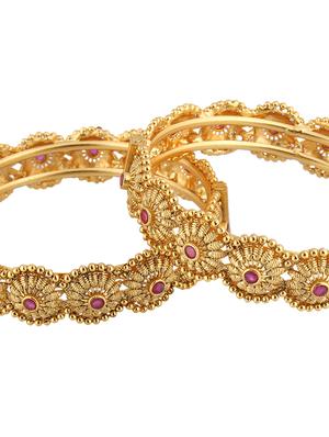 pink gold tone plated bangles - 16681861 - Standard Image - 4
