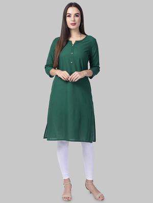 solid straight kurta - 16681933 - Standard Image - 4