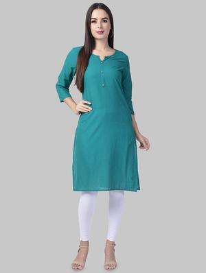 solid straight kurta - 16681938 - Standard Image - 4