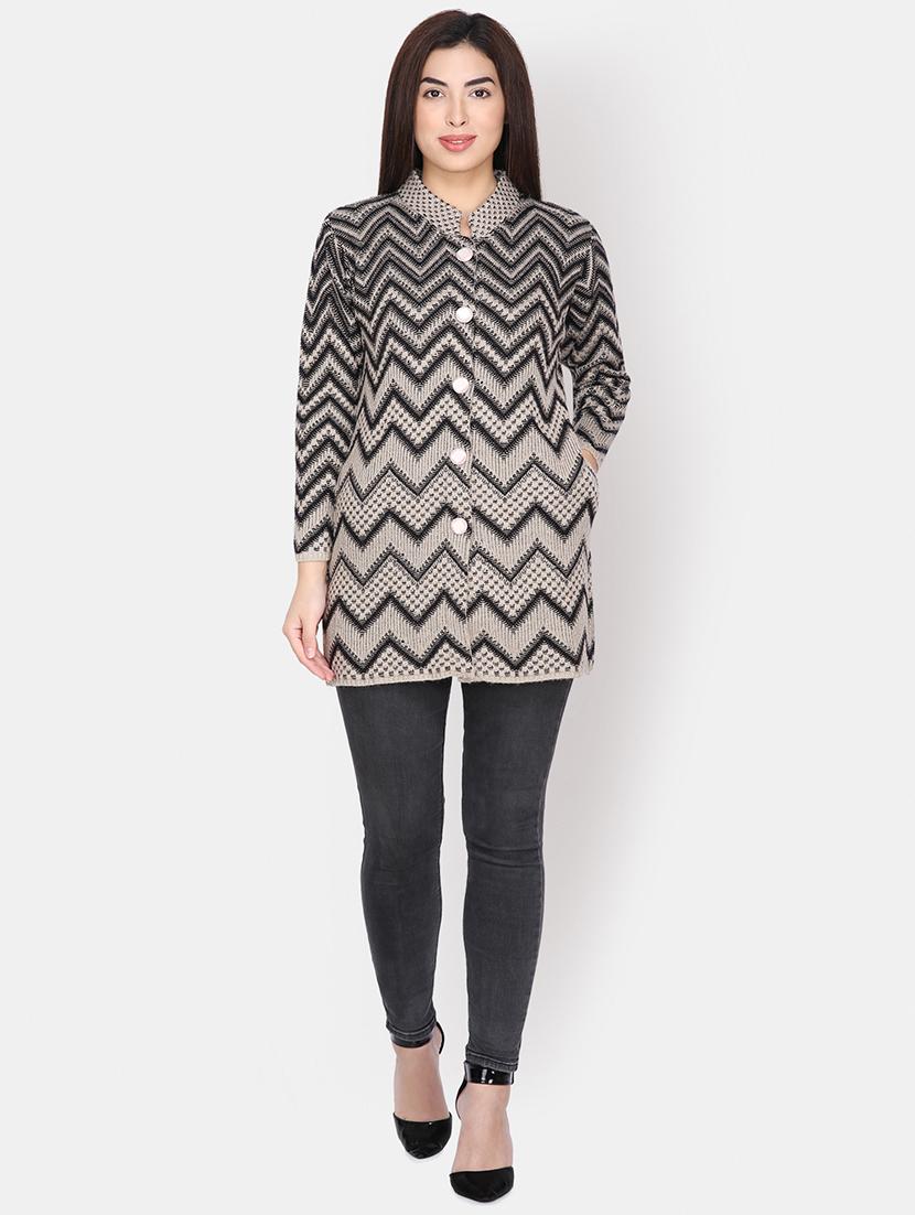 pocket detail long sleeved wool cardigan - 16682106 - Zoom Image - 4