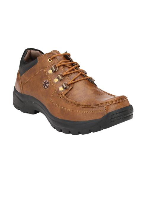 tan leatherette low ankle boots - 16682505 - Standard Image - 1