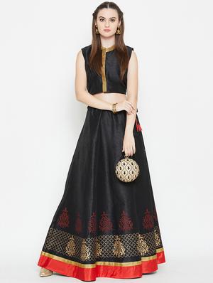 foil printed flared skirt - 16682508 - Standard Image - 4