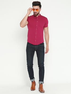 red solid casual shirt - 16682711 - Standard Image - 4