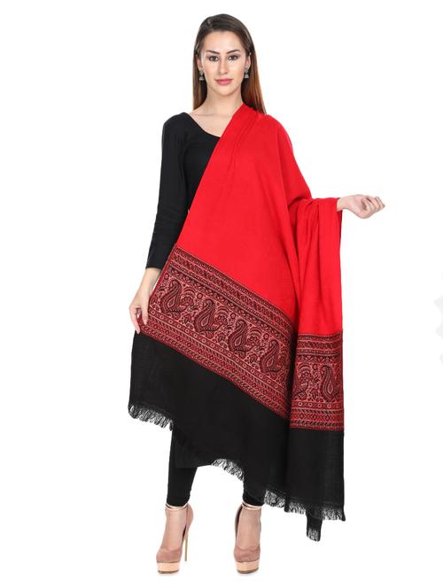 contrast woolen shawl - 16682893 - Standard Image - 1