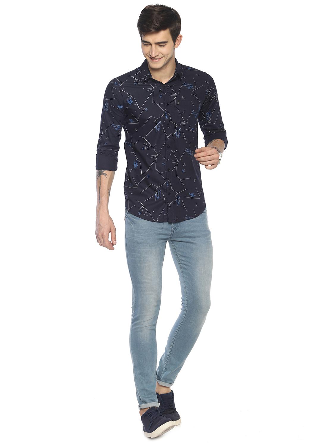 blue printed casual shirt - 16684096 - Zoom Image - 4
