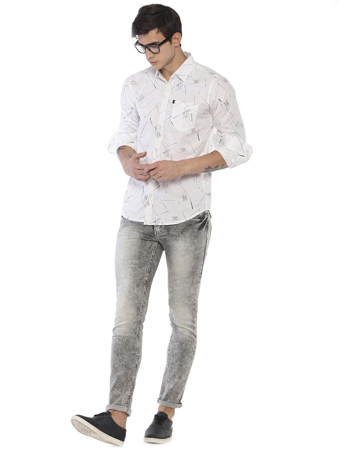 white printed casual shirt - 16684097 - Zoom Image - 4