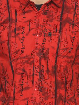 red printed casual shirt - 16684099 - Standard Image - 4