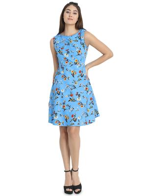 boat neck floral a-line dress - 16684374 - Standard Image - 4