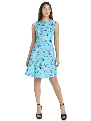 boat neck floral a-line dress - 16684377 - Standard Image - 4