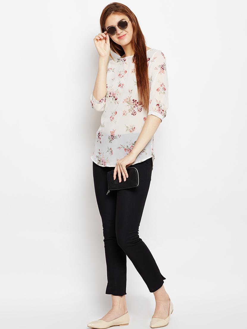 boat neck floral top - 16684562 - Zoom Image - 4