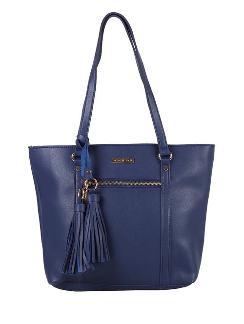 blue leatherette (pu) regular tote - 16684723 - Standard Image - 1