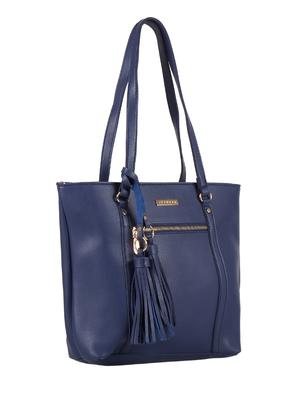 blue leatherette (pu) regular tote - 16684723 - Standard Image - 4