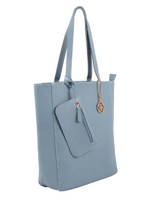 blue leatherette regular tote - 16684727 - Standard Image - 4