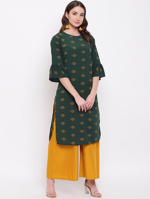 ethnic motifs straight kurta - 16684739 - Standard Image - 1