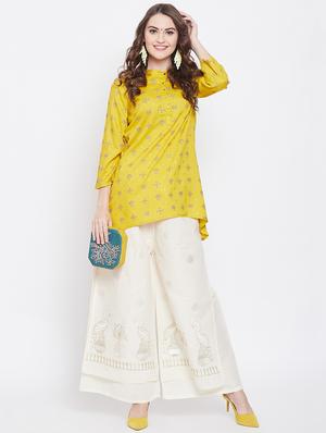 high rise embroidered palazzo - 16684981 - Standard Image - 4
