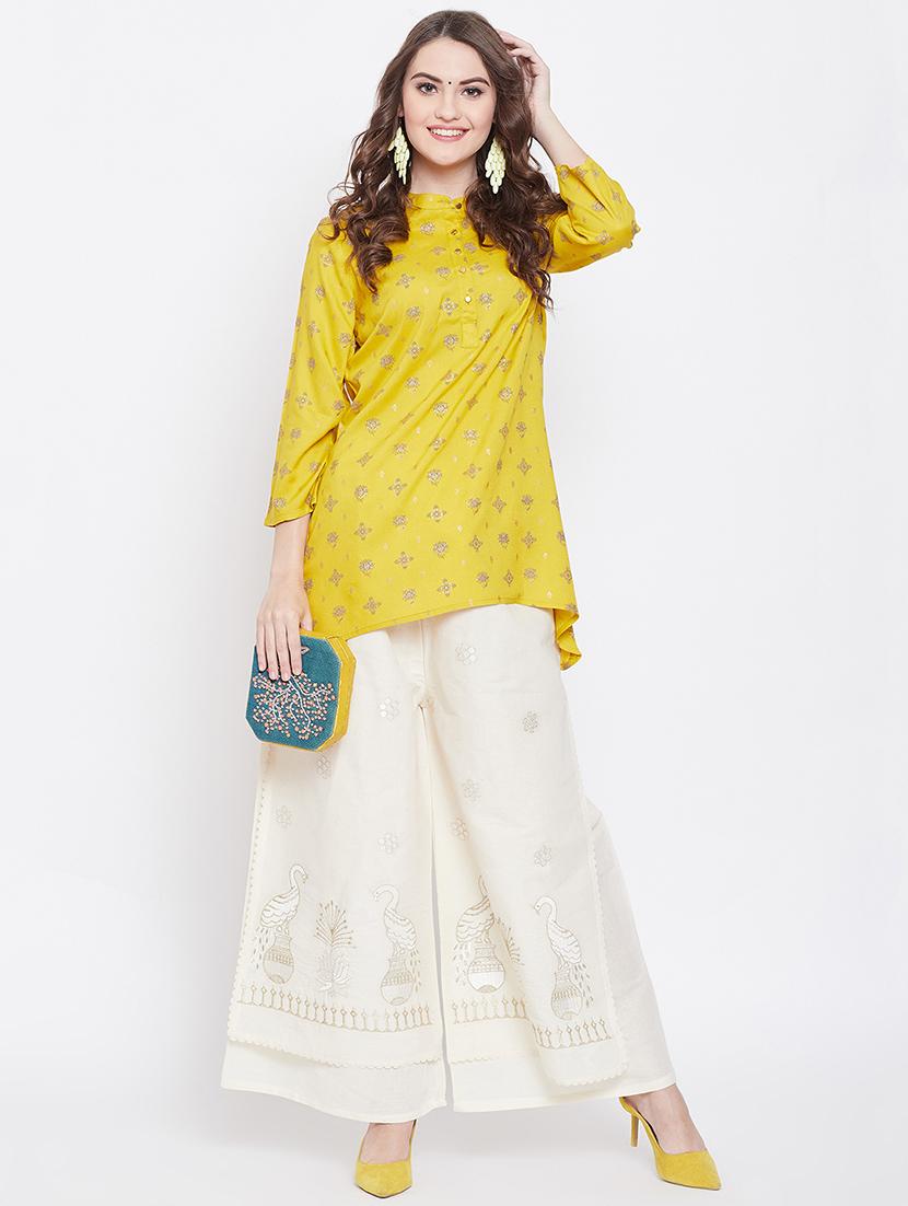 high rise embroidered palazzo - 16684981 - Zoom Image - 4