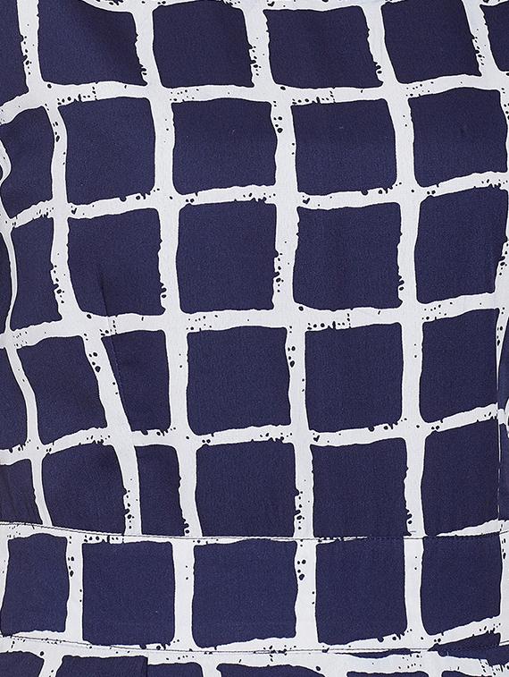 navy blue poly crepe aline dress - 16684986 - Zoom Image - 4