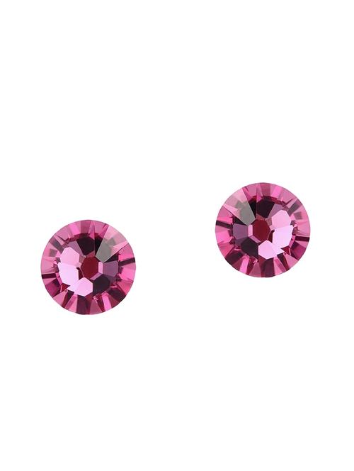 pink silver plated studs earring - 16685181 - Standard Image - 1