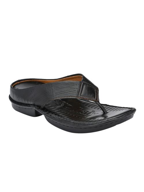 black leatherette toe separator slippers - 16685396 - Standard Image - 1