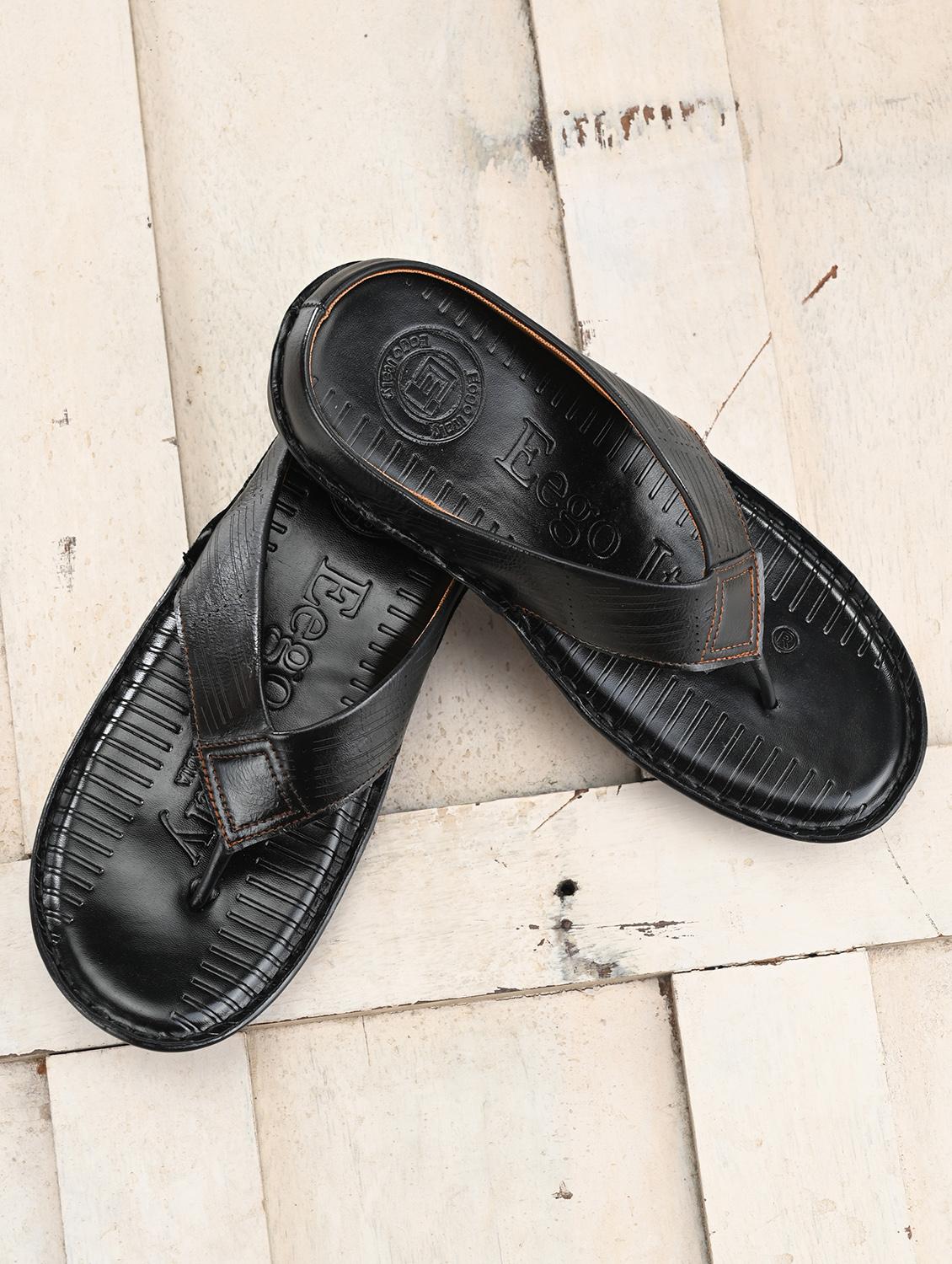 black leatherette toe separator slippers - 16685396 - Zoom Image - 4
