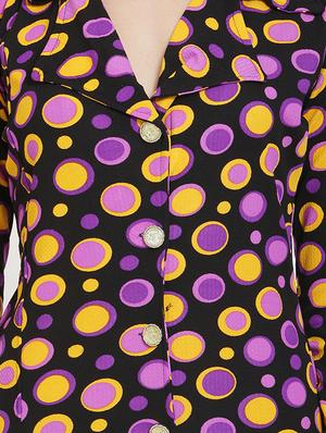 lapel neck polka dots sheath dress - 16685488 - Standard Image - 4
